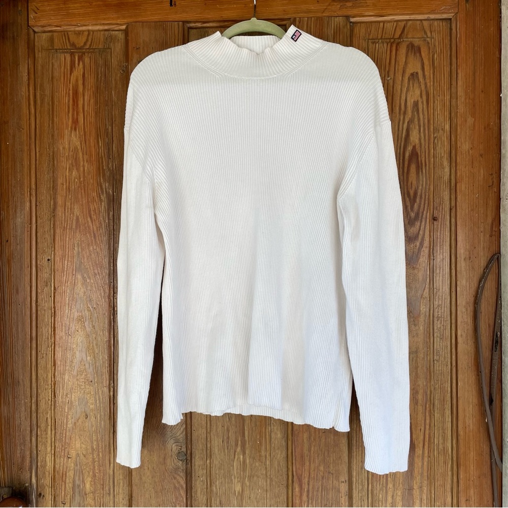 Polo Jeans Vintage Ribbed Mock Neck Sweater in white | XL